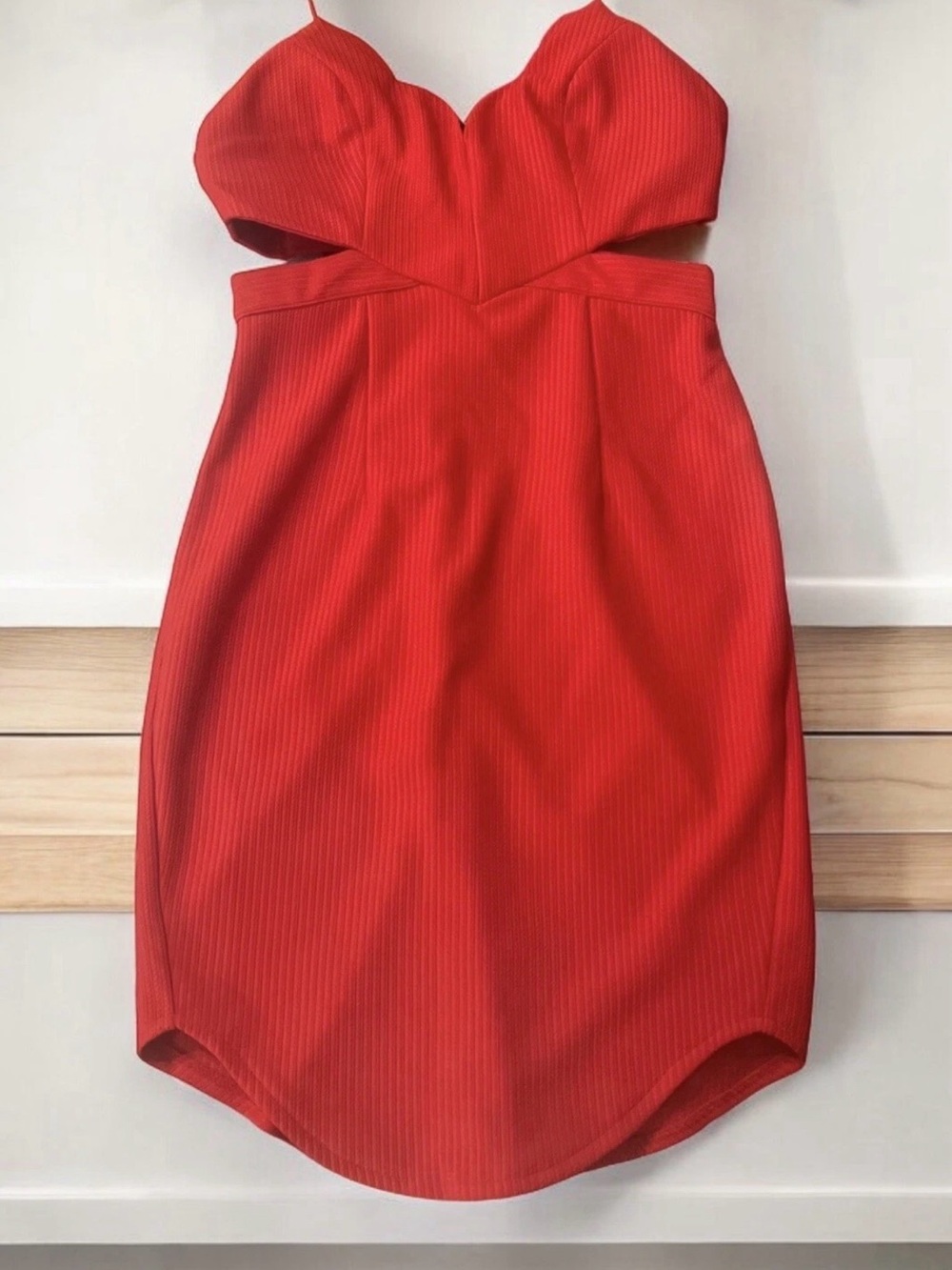 Strapless Red Cutout Bodycon Dress